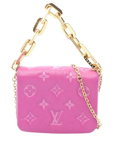 Pre-owned Louis Vuitton 2021-2026 Monogram Embossed Coussin Belt Bag In Purple