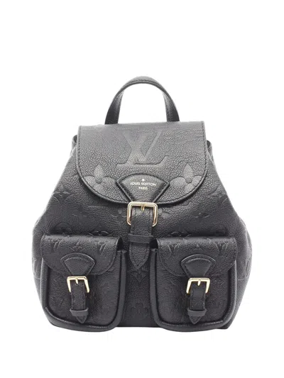 Pre-owned Louis Vuitton 2021-2026 Monogram Empreinte Backup Backpack In Black