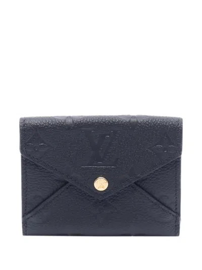 Pre-owned Louis Vuitton 2021-2026 Monogram Empreinte Celeste Small Wallets In Black
