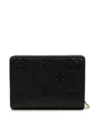 Pre-owned Louis Vuitton 2021-2026 Monogram Empreinte Clea Wallet Small Wallets In Black