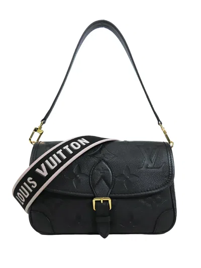 Pre-owned Louis Vuitton 2021-2026 Monogram Empreinte Diane Satchel In Black