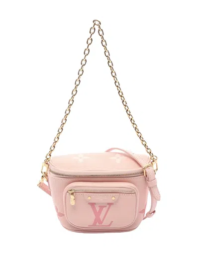 Pre-owned Louis Vuitton 2021-2026 Monogram Empreinte Giant By The Pool Mini Bumbag Satchel In Pink