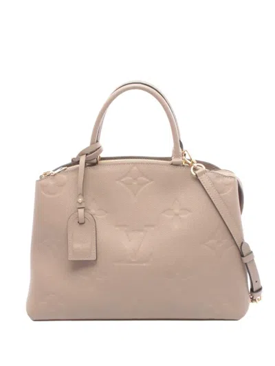 Pre-owned Louis Vuitton 2021-2026 Monogram Empreinte Giant Palais Satchel In Neutral