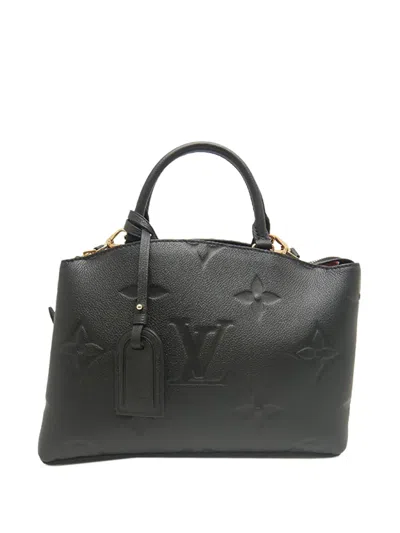 Pre-owned Louis Vuitton 2021-2026 Monogram Empreinte Giant Petit Palais Satchel In Black