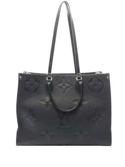 Pre-owned Louis Vuitton 2021-2026 Monogram Empreinte Onthego Gm Satchel In Black
