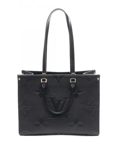 Pre-owned Louis Vuitton 2021-2026 Monogram Empreinte Onthego Mm Satchel In Black