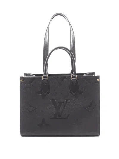 Pre-owned Louis Vuitton 2021-2026 Monogram Empreinte Onthego Mm Satchel In Black