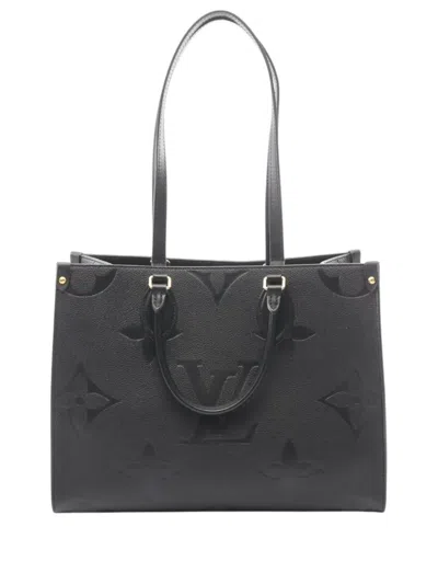Pre-owned Louis Vuitton 2021-2026 Monogram Empreinte Onthego Mm Satchel In Black