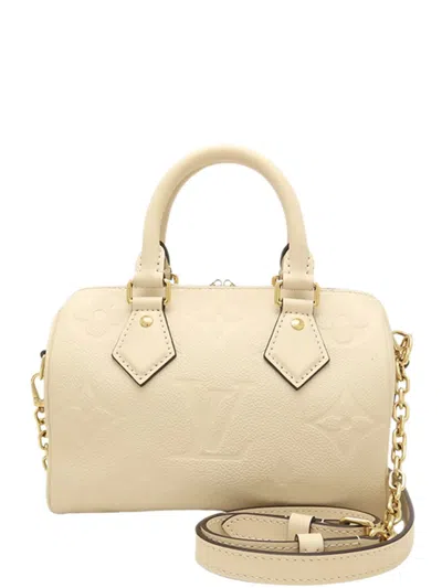 Pre-owned Louis Vuitton 2021-2026 Monogram Empreinte Speedy Bandouliere 20 Satchel In White