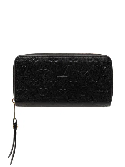 Pre-owned Louis Vuitton 2021-2026 Monogram Empreinte Zippy Wallet Long Wallets In Black