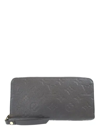 Pre-owned Louis Vuitton 2021-2026 Monogram Empreinte Zippy Wallet Long Wallets In Black