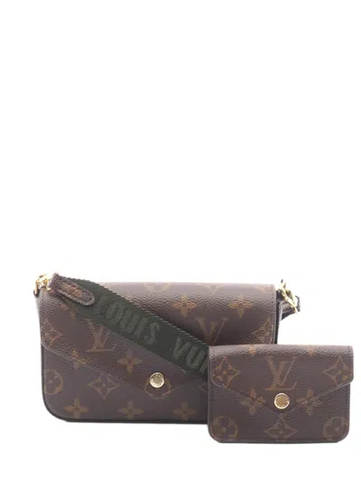 Pre-owned Louis Vuitton 2021-2026 Monogram Felicie Strap And Go Crossbody Bag In Brown