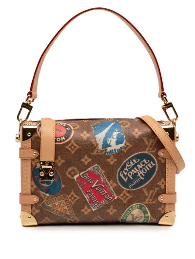 Pre-owned Louis Vuitton 2021-2026 Monogram Flight Mode Side Trunk Mm Satchel In Brown