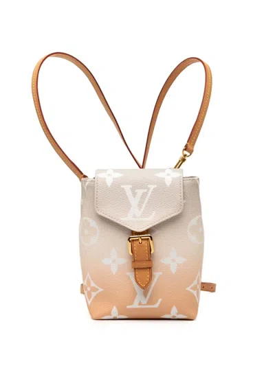 Pre-owned Louis Vuitton 2021-2026 Monogram Giant By The Pool Tiny Backpack In Orange