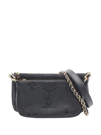 Pre-owned Louis Vuitton 2021-2026 Monogram Giant Empreinte Multi Pochette Accessoires Satchel In Black