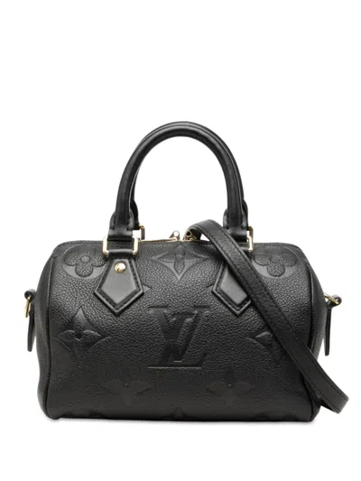 Pre-owned Louis Vuitton 2021-2026 Monogram Giant Empreinte Speedy Bandouliere 20 Satchel In Black