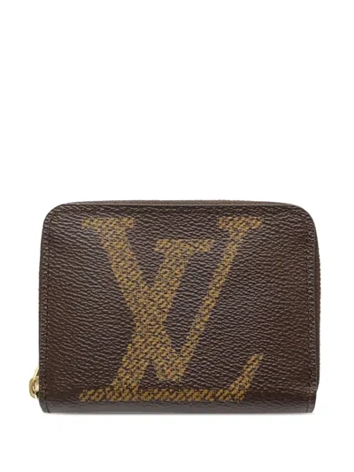 Pre-owned Louis Vuitton 2021-2026 Monogram Giant Zippy Coin Pouch In Brown