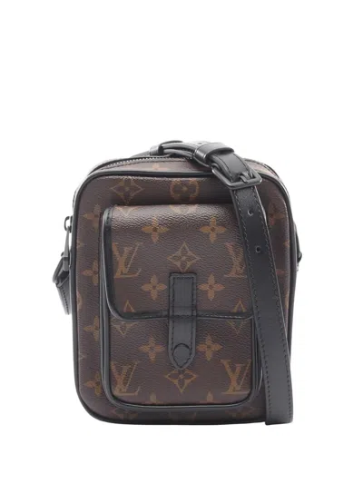 Pre-owned Louis Vuitton 2021-2026 Monogram Macassar Christopher Wearable Crossbody Bag In Brown
