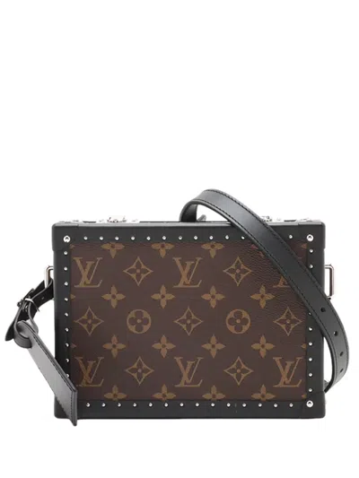 Pre-owned Louis Vuitton 2021-2026 Monogram Macassar Clutch Box Crossbody Bag In Brown