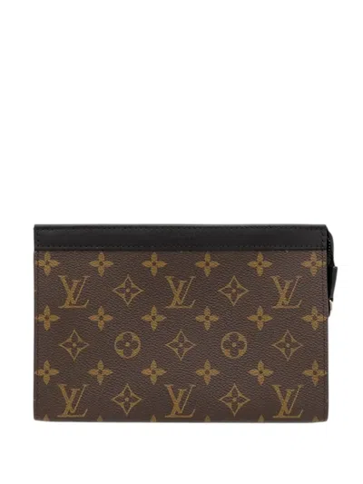 Pre-owned Louis Vuitton 2021-2026 Monogram Macassar Gaston Wearable Wallet Crossbody Bag In Brown