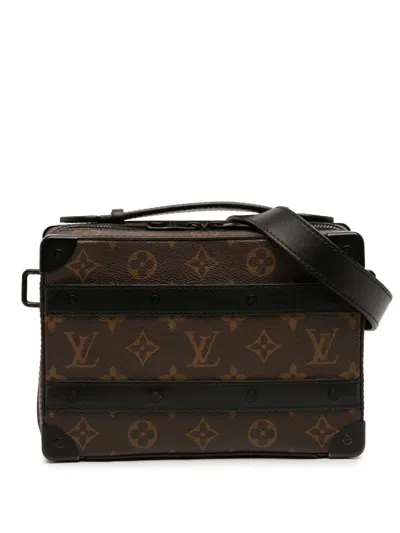Pre-owned Louis Vuitton 2021-2026 Monogram Macassar Handle Soft Trunk Satchel In Brown