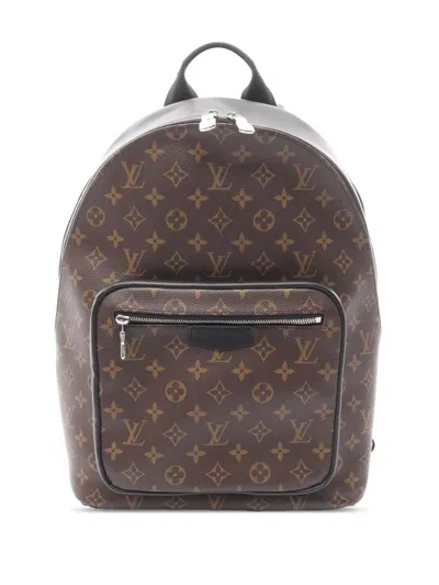 Pre-owned Louis Vuitton 2021-2026 Monogram Macassar Josh Nv Backpack In Brown