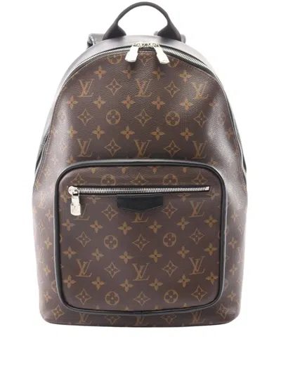 Pre-owned Louis Vuitton 2021-2026 Monogram Macassar Josh Nv Backpack In Brown