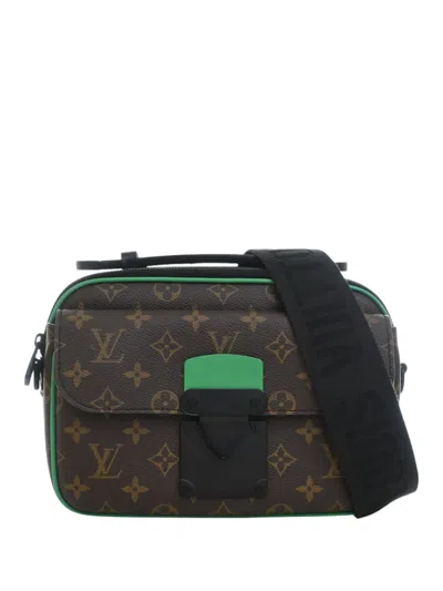 Pre-owned Louis Vuitton 2021-2026 Monogram Macassar S Lock Messenger Bag Satchel In Brown