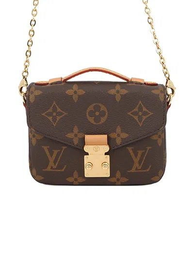 Pre-owned Louis Vuitton 2021-2026 Monogram Micro Metis Satchel In Brown