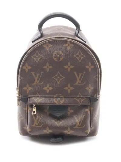 Pre-owned Louis Vuitton 2021-2026 Monogram Mini Palm Springs Backpack In Brown