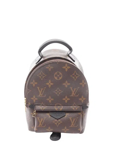 Pre-owned Louis Vuitton 2021-2026 Monogram Mini Palm Springs Backpack In Brown