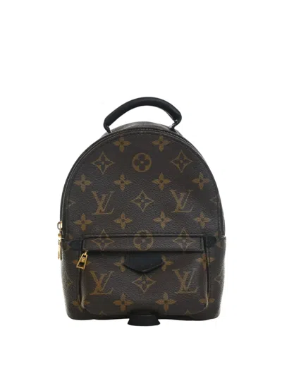 Pre-owned Louis Vuitton 2021-2026 Monogram Mini Palm Springs Backpack In Brown
