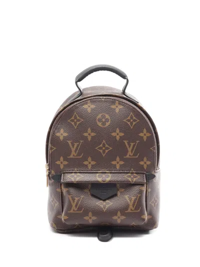 Pre-owned Louis Vuitton 2021-2026 Monogram Mini Palm Springs Backpack In Brown