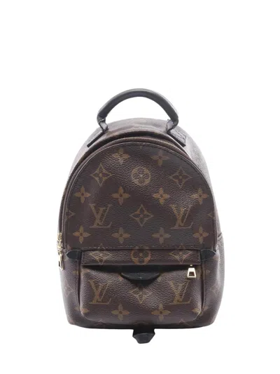 Pre-owned Louis Vuitton 2021-2026 Monogram Mini Palm Springs Backpack In Brown