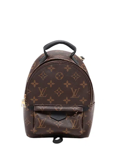 Pre-owned Louis Vuitton 2021-2026 Monogram Mini Palm Springs Backpack In Brown