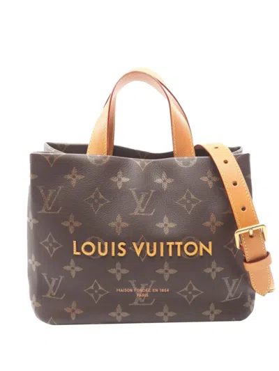 Pre-owned Louis Vuitton 2021-2026 Monogram Mini Shopper Tote Satchel In Brown