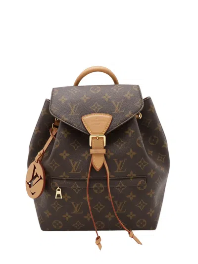 Pre-owned Louis Vuitton 2021-2026 Monogram Montsouris Nm Pm Backpack In Brown