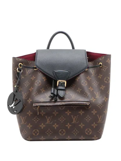 Pre-owned Louis Vuitton 2021-2026 Monogram Montsouris Pm Backpack In Brown