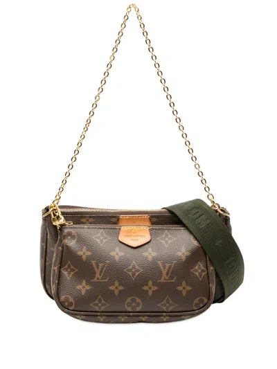 Pre-owned Louis Vuitton 2021-2026 Monogram Multi Pochette Accessoires Satchel In Brown