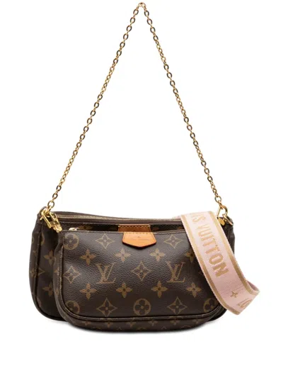 Pre-owned Louis Vuitton 2021-2026 Monogram Multi Pochette Accessoires Satchel In Brown