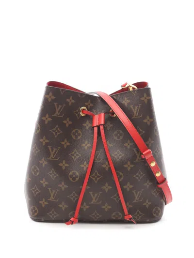 Pre-owned Louis Vuitton 2021-2026 Monogram Neonoe Mm Bucket Bag In Brown