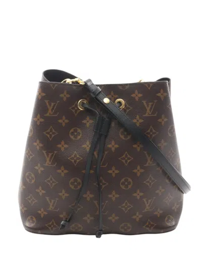 Pre-owned Louis Vuitton 2021-2026 Monogram Neonoe Mm Bucket Bag In Brown