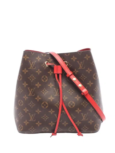 Pre-owned Louis Vuitton 2021-2026 Monogram Neonoe Mm Bucket Bag In Brown