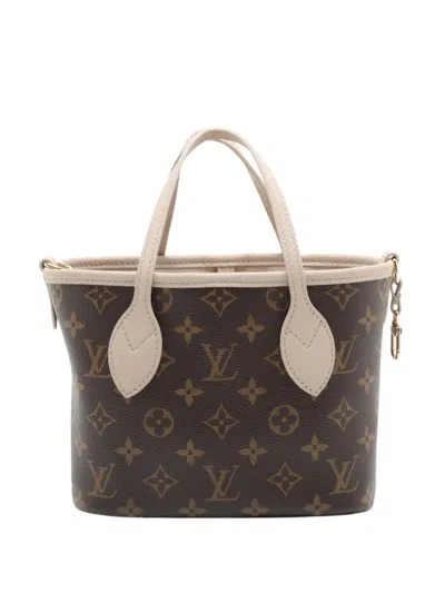 Pre-owned Louis Vuitton 2021-2026 Monogram Neverfull Bandouliere Inside Out Bb Satchel In 褐色