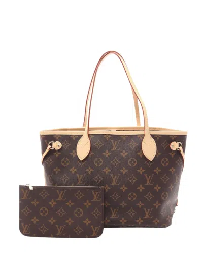 Pre-owned Louis Vuitton 2021-2026 Monogram Neverfull Pm Tote Bag In Brown