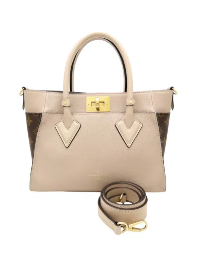 Pre-owned Louis Vuitton 2021-2026 Monogram On My Side Pm Satchel In Brown