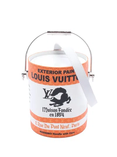 Pre-owned Louis Vuitton 2021-2026 Monogram Paint Can Satchel In Orange
