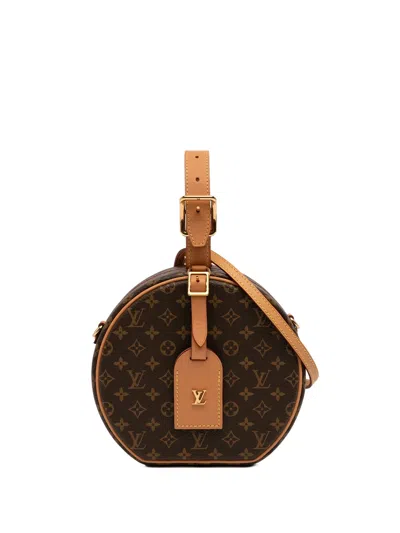 Pre-owned Louis Vuitton 2021-2026 Monogram Petite Boite Chapeau Satchel In Brown