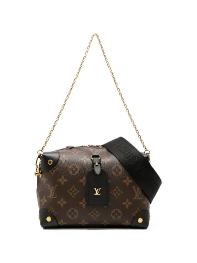 Pre-owned Louis Vuitton 2021-2026 Monogram Petite Malle Souple Satchel In Brown