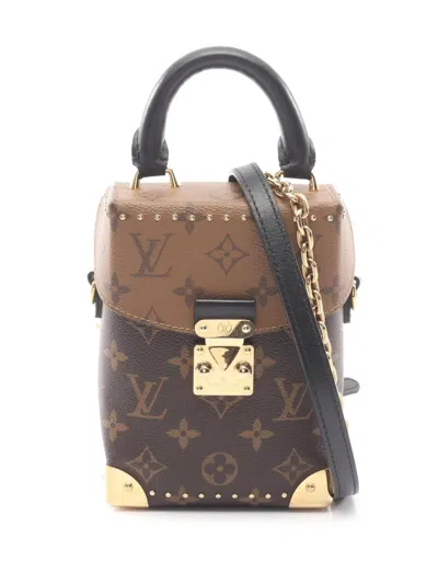 Pre-owned Louis Vuitton 2021-2026 Monogram Reverse Camera Box Satchel In Brown